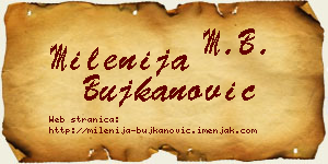 Milenija Bujkanović vizit kartica